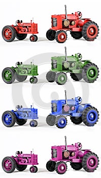 Multicolor Toy Tractors