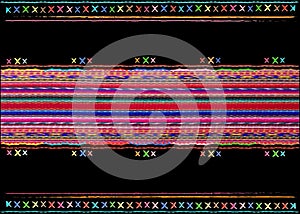 Multicolor tribal Navajo vector seamless stripes pattern. aztec fancy abstract geometric art print. ethnic Peruvian carpet