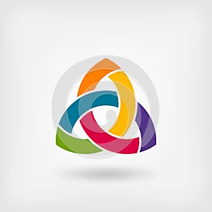 Multicolor triquetra symbol