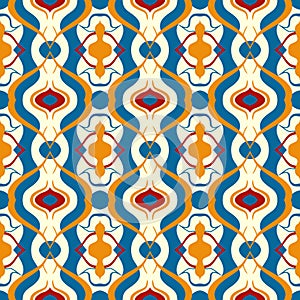 Multicolor vector pattern with Arabic motif.