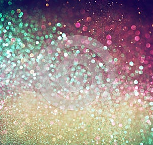 Multicolor vintage style bokeh lights. defocused abstract background.