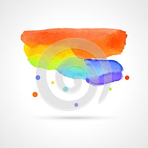 Multicolor watercolor cloud, vector