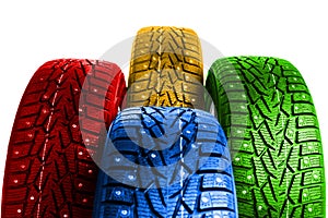 Multicolor winter tires