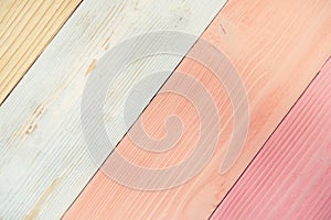 Multicolor wood plank pastel color floor background texture. Material and wallpaper concept