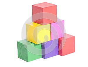 Multicolor wooden bricks stack