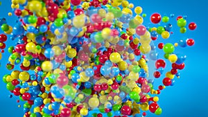 Multicolored 3D Balls Background Theme