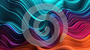 Multicolored abstract background in 3D design. AI generated illustration.