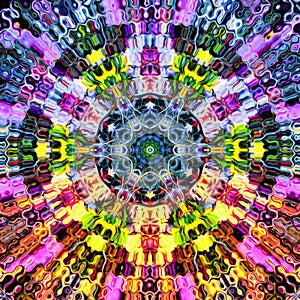 Multicolored abstract background, curved shape, lines, texture and pattern