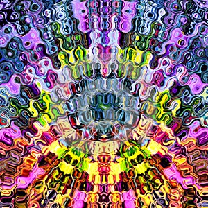 Multicolored abstract background, curved shape, lines, texture and pattern