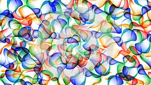 Multicolored abstract background of overlapping transparent amorphous shapes. Vector illustration