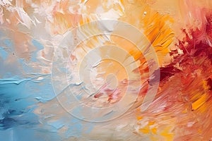 Multicolored Abstract Background Painted with Vibrant Brushstrokes