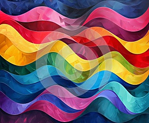 Multicolored abstract background with wavy lines