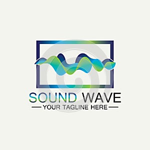 Multicolored abstract fluid sound wave logo Vector illustration design