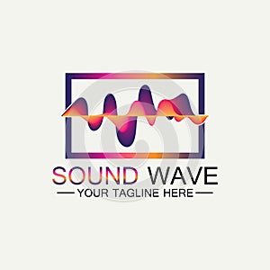 Multicolored abstract fluid sound wave logo Vector illustration design