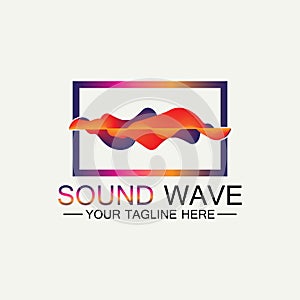 Multicolored abstract fluid sound wave logo Vector illustration design