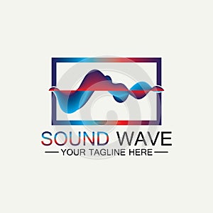 Multicolored abstract fluid sound wave logo Vector illustration design