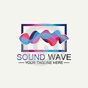 Multicolored abstract fluid sound wave logo Vector illustration design