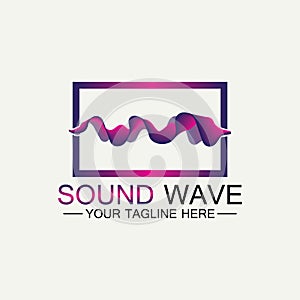 Multicolored abstract fluid sound wave logo Vector illustration design