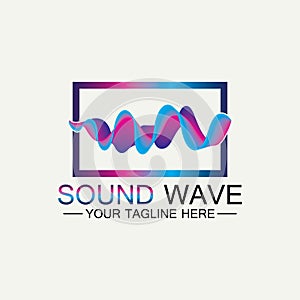 Multicolored abstract fluid sound wave logo Vector illustration design