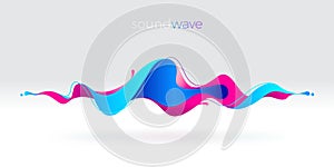 Multicolored abstract fluid sound wave. photo
