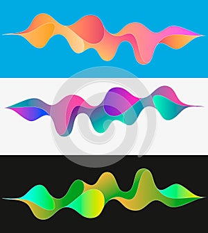 Multicolored abstract fluid sound wave. Vector illustration