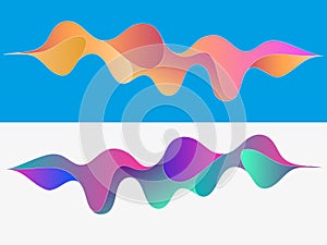 Multicolored abstract fluid sound wave. Vector illustration