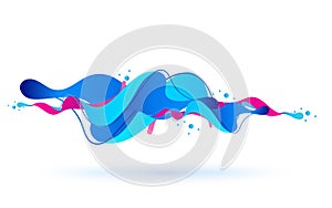 Multicolored abstract fluid sound wave. Vector illustration.