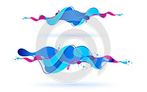 Multicolored abstract fluid sound wave. Vector illustration.