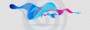 Multicolored abstract fluid sound wave. Vector illustration
