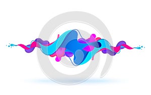 Multicolored abstract fluid sound wave. Vector illustration.