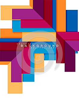 Multicolored abstract geometric shapes, geometry background for web banner