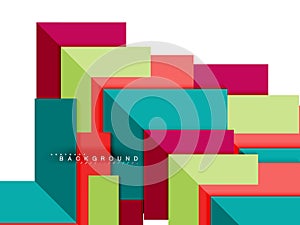 Multicolored abstract geometric shapes, geometry background for web banner