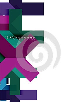 Multicolored abstract geometric shapes, geometry background for web banner