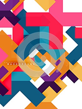 Multicolored abstract geometric shapes, geometry background for web banner