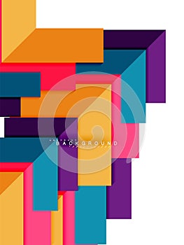 Multicolored abstract geometric shapes, geometry background for web banner