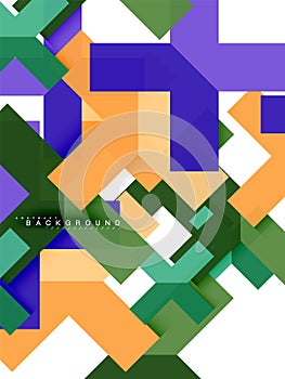 Multicolored abstract geometric shapes, geometry background for web banner