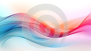 Multicolored abstract line and wave gradient on white. Generative Ai