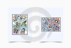 Multicolored abstract liquid lines poster design. Colored curves and wavy lines on a white background. Banner, flyer