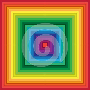 Multicolored abstract squares within square