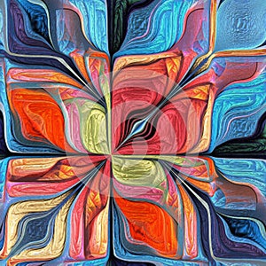 Multicolored Abstract Stylized flower. Modern art. You can use it for stained-glass window, tile, mosaic, ceramic, notebook covers