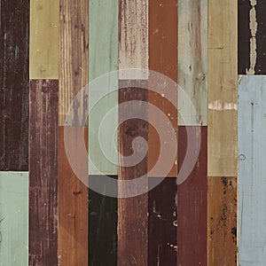 Multicolored aged weathered wood wall and floor panel seamless texture