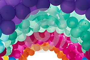 Multicolored arched balloons