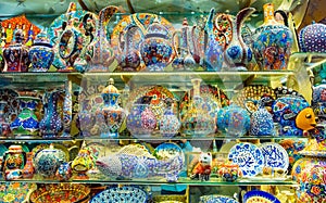 Multicolored authentic lamps Grand Bazaar in Istanbul