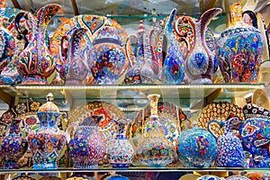 Multicolored authentic lamps Grand Bazaar in Istanbul