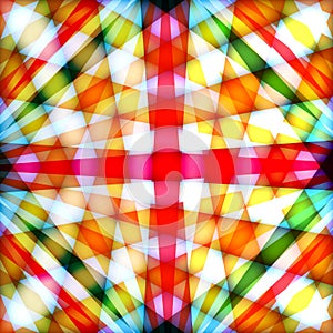 Multicolored background with crossed rays