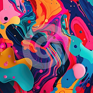 A multicolored background with different shapes and sizes. Generative AI image.