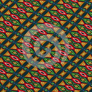 Multicolored background with symmetrical patterns.