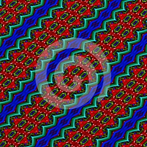Multicolored background with symmetrical patterns.