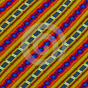 Multicolored background with symmetrical patterns.
