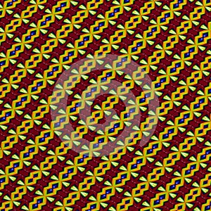 Multicolored background with symmetrical patterns.